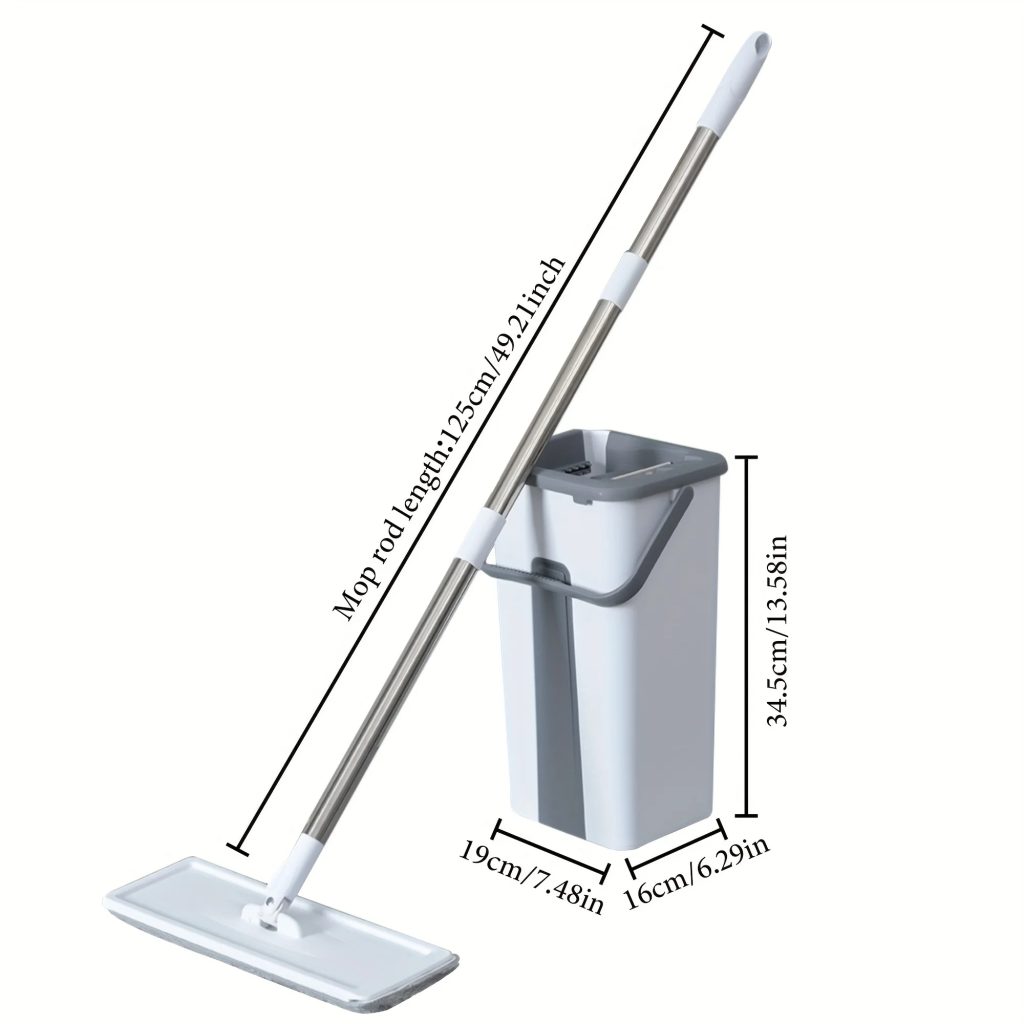 Magic Mop and Bucket Set – Spin 360 Flat Mop, Wet Dry Cleaning Tool for Home, Kitchen, Bathroom Floorsincluding four mops
