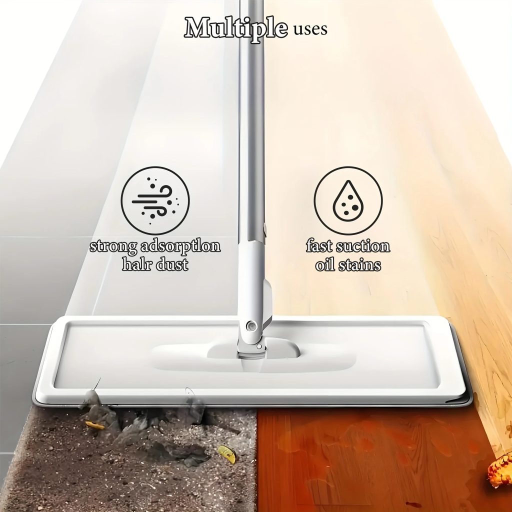 Magic Mop and Bucket Set – Spin 360 Flat Mop, Wet Dry Cleaning Tool for Home, Kitchen, Bathroom Floorsincluding four mops