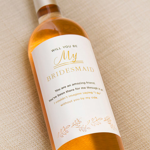 Maid Of Honor and Bridesmaid Wine Bottle Labels