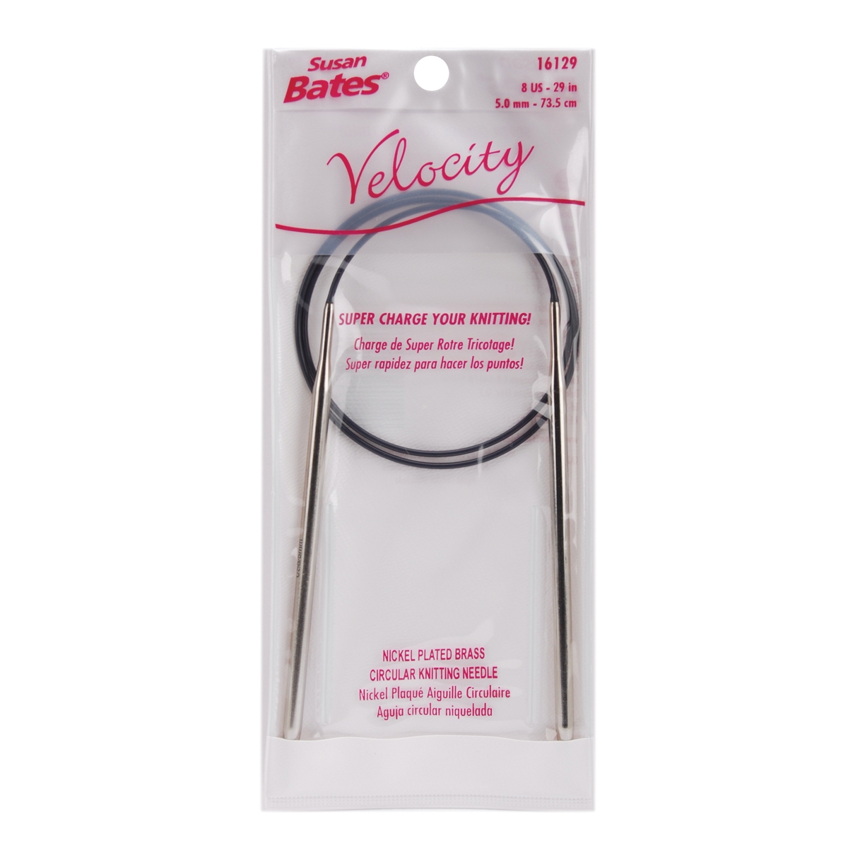 Susan Bates Velocity Circular Knitting Needles 29inch Size 8 5mm