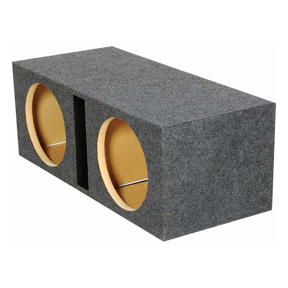 QPower Dual 12" Slot-Ported Heavy Duty Empty Woofer Box